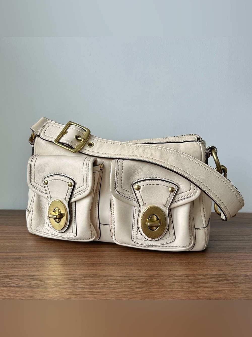 Vintage Coach Legacy Ivory Shoulder Bag